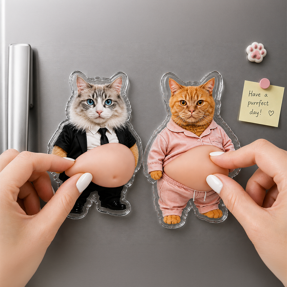 Custom Funyy Photo Pet Belly Squishy Fridge Magnet Gift For Dog Lover Cat Lover CH07 911870