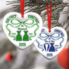 Mr And Mrs Blue - Personalized 3D Inflated Effect Heart Shaped Ceramic Ornament LM32 895379