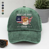Custom Photo Best Dog Dad Ever US Flag 1776 - 2026 Washed Denim Baseball Cap HA75 921356