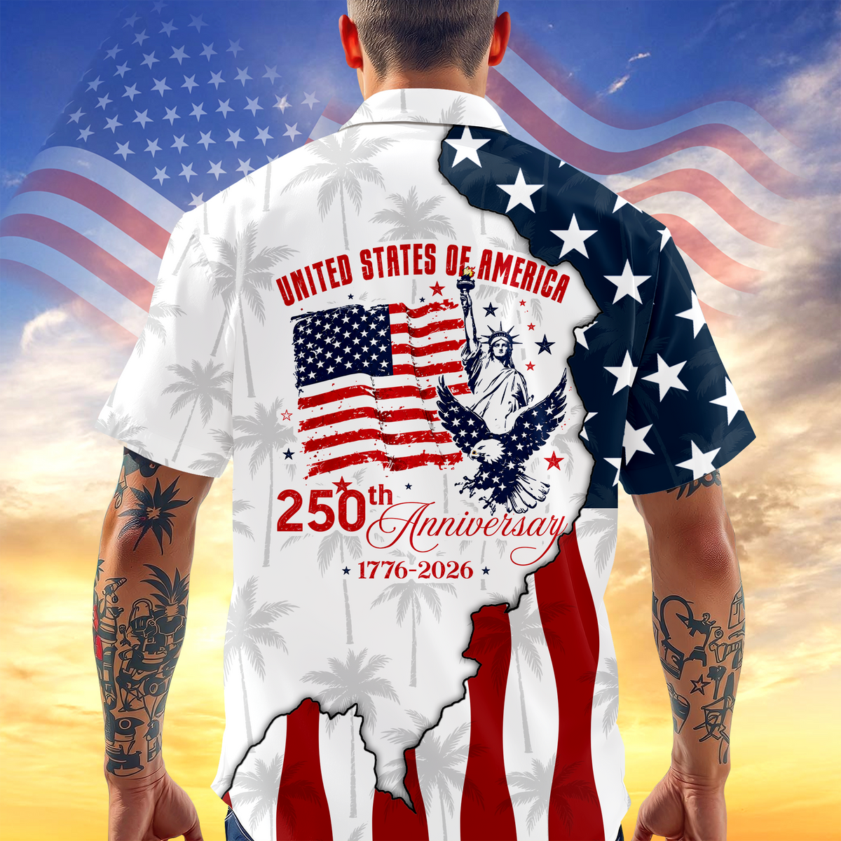 250th Anniversary America Hawaiian Shirt, Patriotic USA 1776-2026 Aloha Shirt TH10 170145