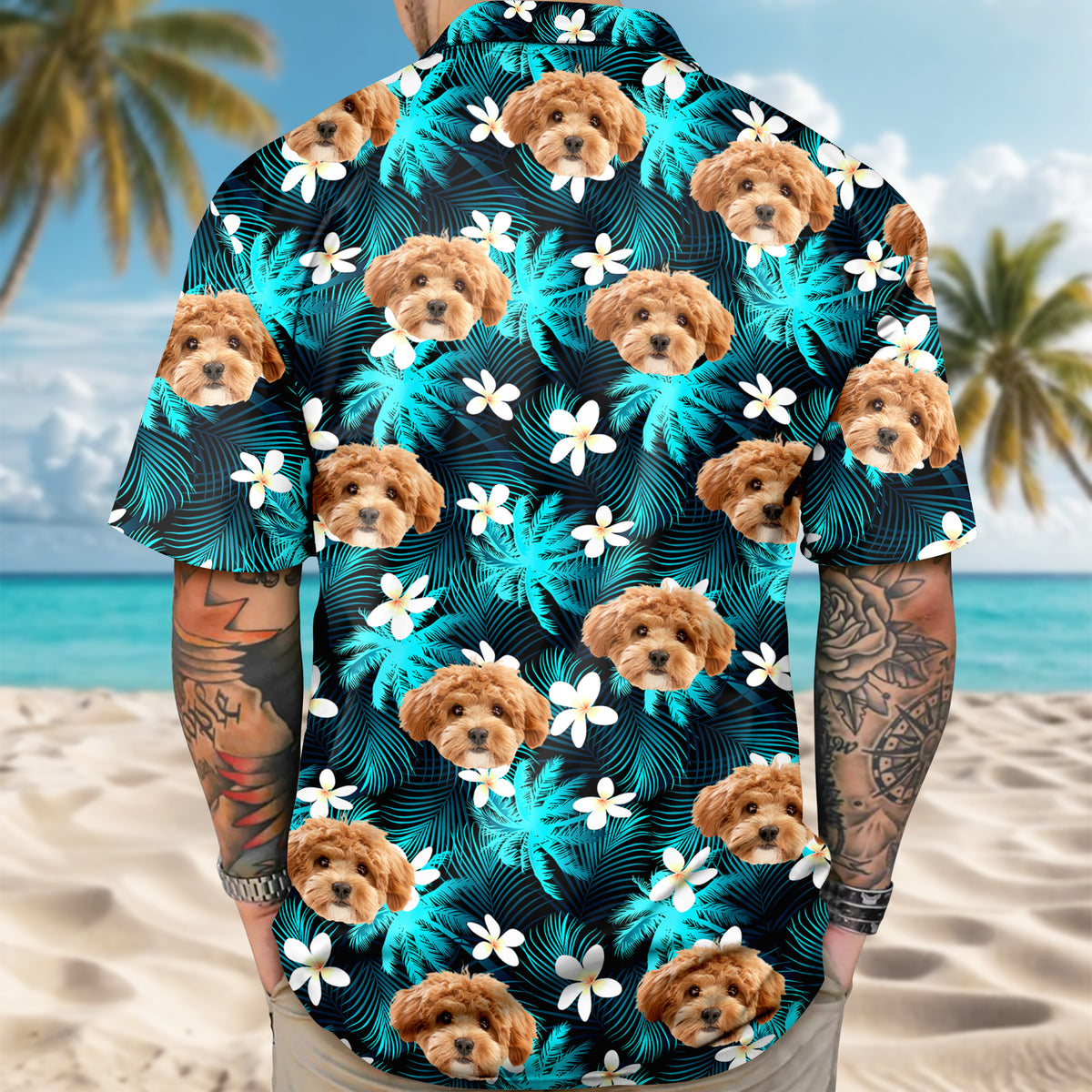 Custom Dog Cat Human Photo Tropical Summer Hawaii Shirt HA75 921122