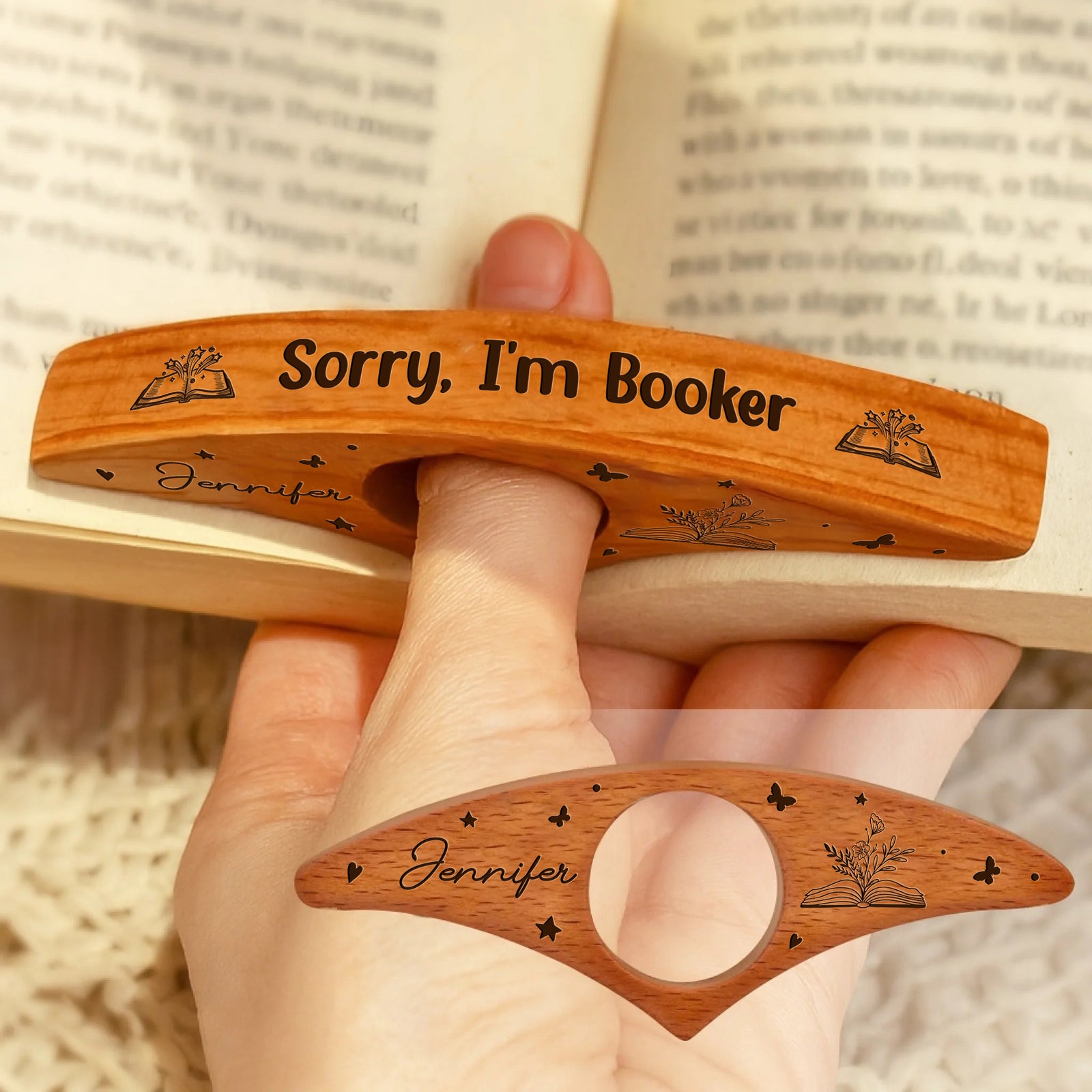 Sorry, I'm Booker Personalized Engraved Book Page Holder Funny Gifts For Book Lovers CH07 899556