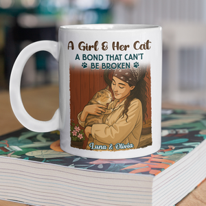 Custom Cartoon Photo Girl With Her Dog Best Friends Forever White Mug LM32 893767