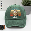 Custom Photo Cat Vintage Retro Washed Denim Baseball Cap HA75 897232