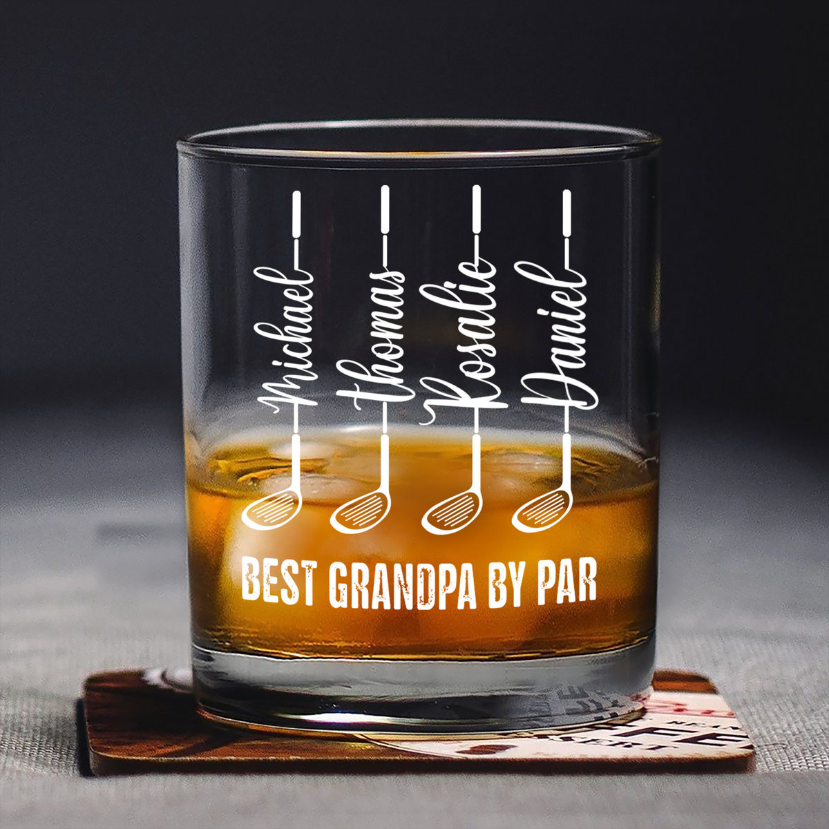 Personalized Best Dad by Par Whiskey Glass Gift For Father's Day HA75 921268