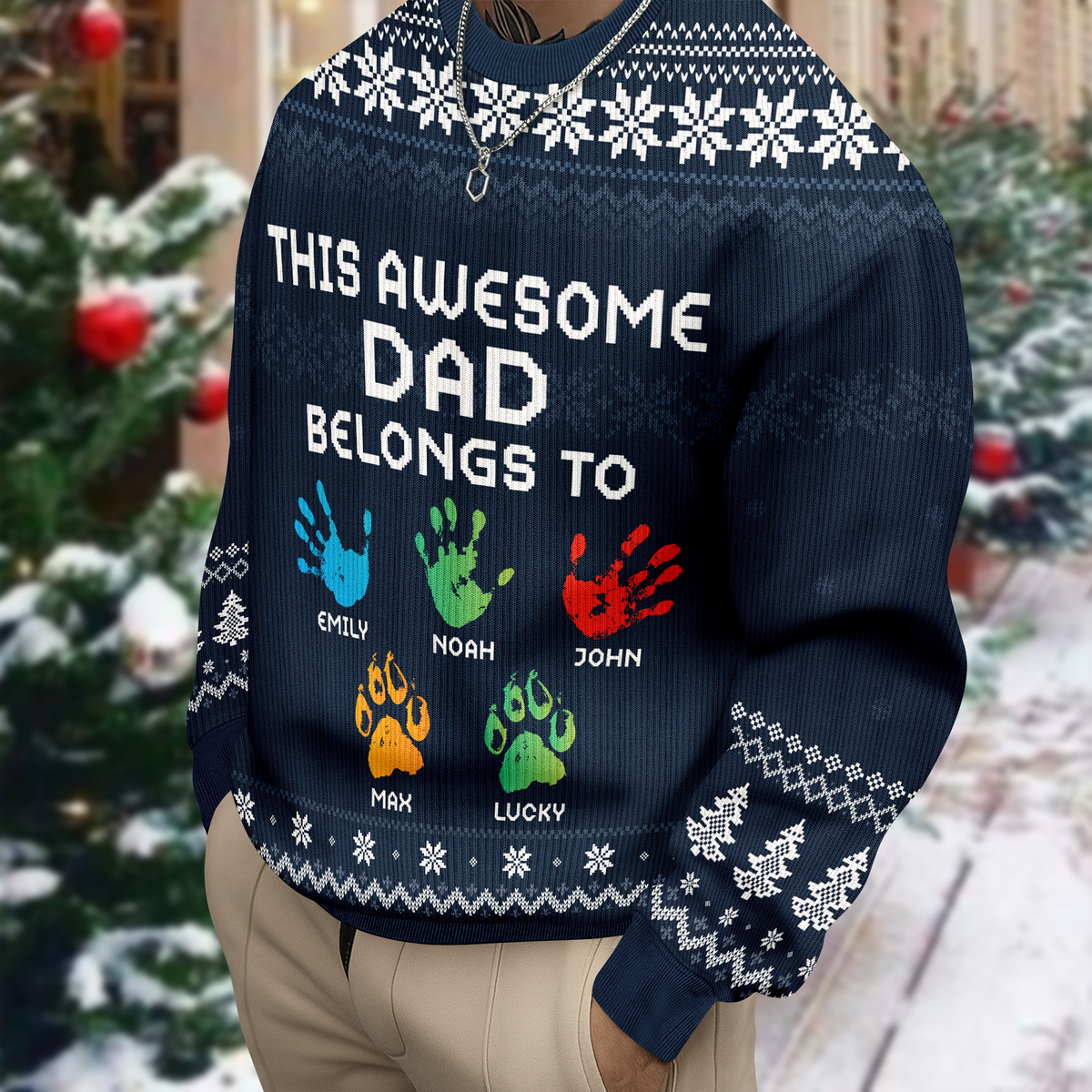 This Awesome Mom Belongs To - Personalized Ugly Sweater TH10 896295