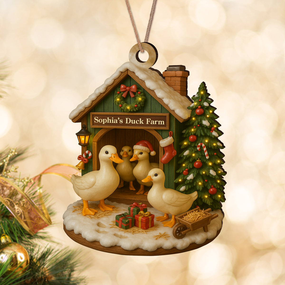 Custom Name Duck Farm Wood Ornament – Personalized Christmas Gifts for Women & Men LM32 895615