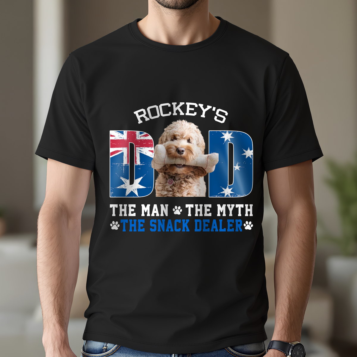 Custom Photo Dog - Dog's Dad The Man The Myth The Dealer Australia Flag Dad Shirt HA75 892880