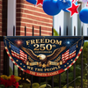 Freedom 250th Anniversary Non-Pleated Fan Flag, USA 1776-2026 Patriotic Decor LM32 669257