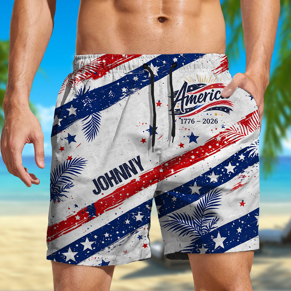 Custom Name US 250 Years Semiquincentennial 1776-2026 Beach Shorts HO82 901870
