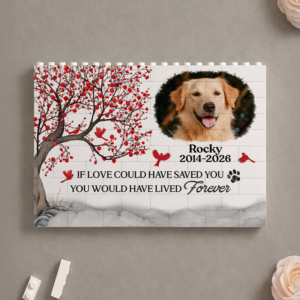 Custom Photo You Left Paw Prints On My Heart Building Block - Personalized Pet Memorial Gift CH07 911646