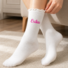 Custom Name Embroidered Ruffle Socks For Girlfriend, Wife, Bridemaids TH10 170963