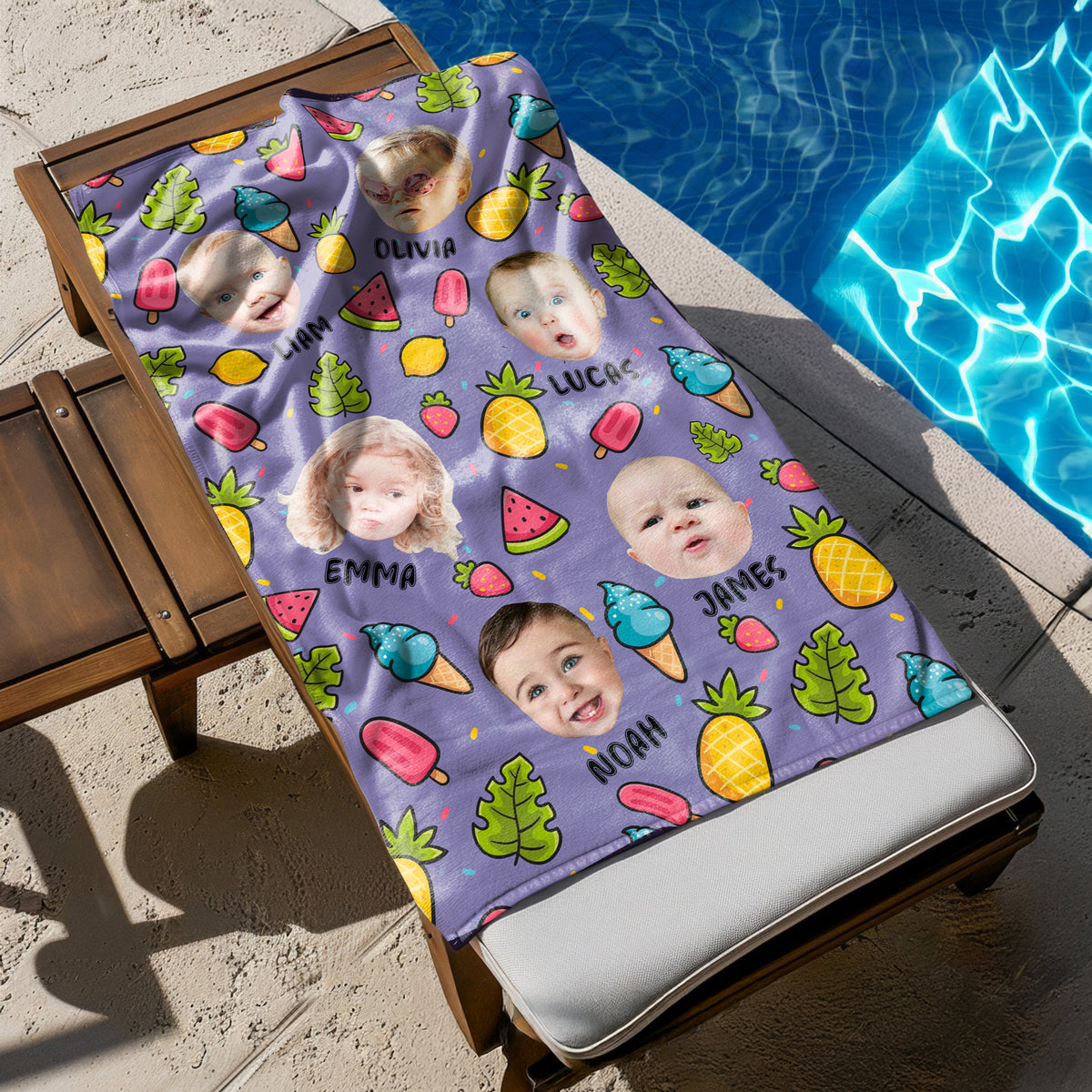 Custom Cute Photo Fruit Tropical Beach Towel Summer Party Gift CH07 895828