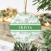 Custom Name Vintage Toile De Jouy Design - Personalized Ceramic Ornament TH10 894827