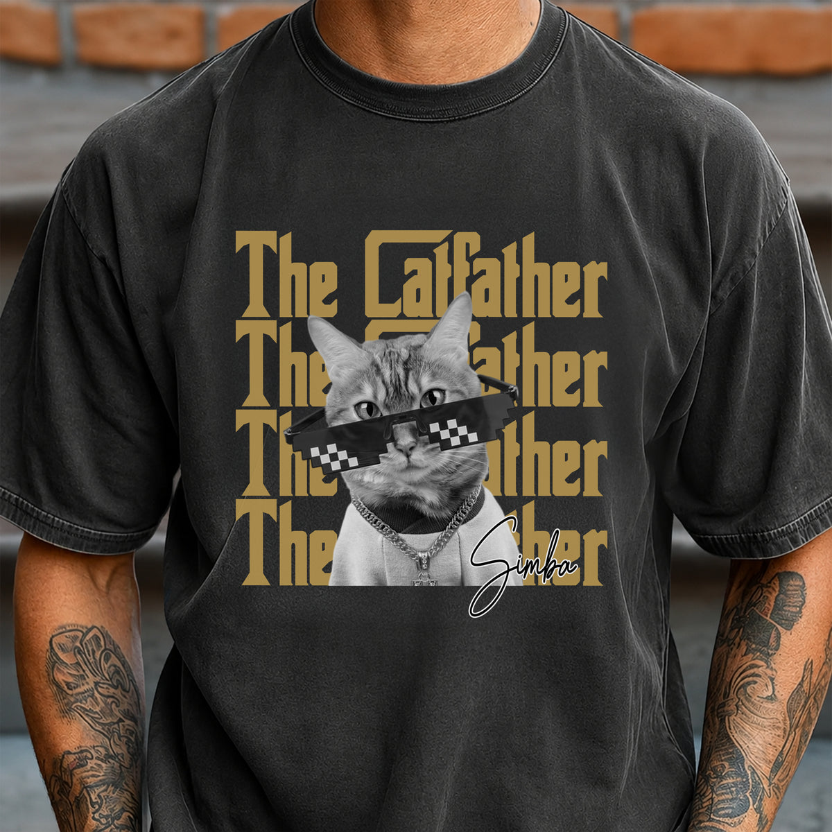 Personalized Vintage Photo The Catfather Comfort Shirt For Cat Lovers HA75 921570