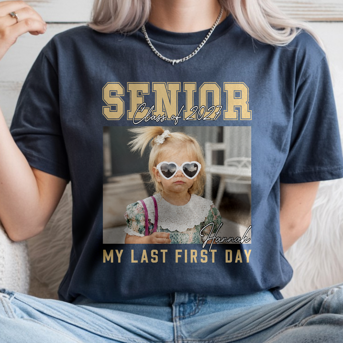 Custom Photo Senior 2027 My Last First Day Comfort Shirt CH07 180306