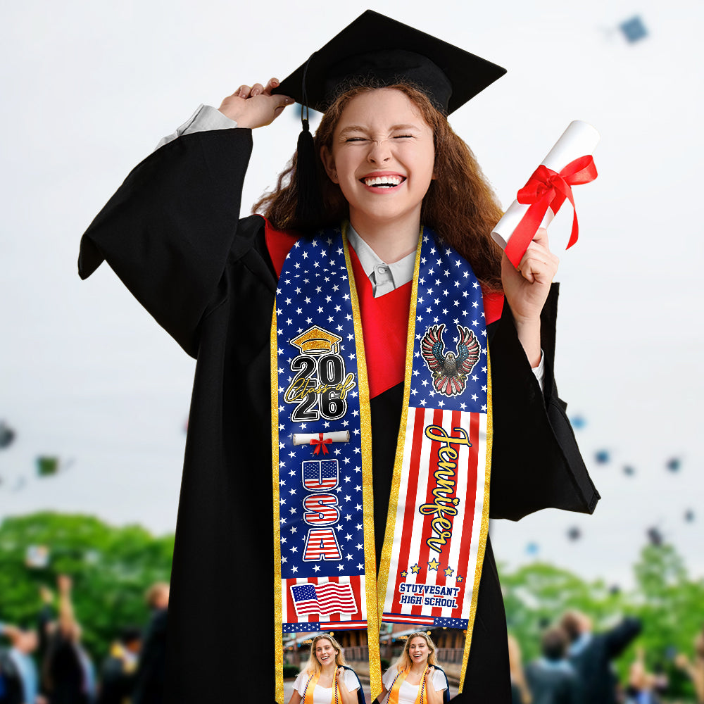 Custom Photo Class of 2026 America Stoles TH10 898355