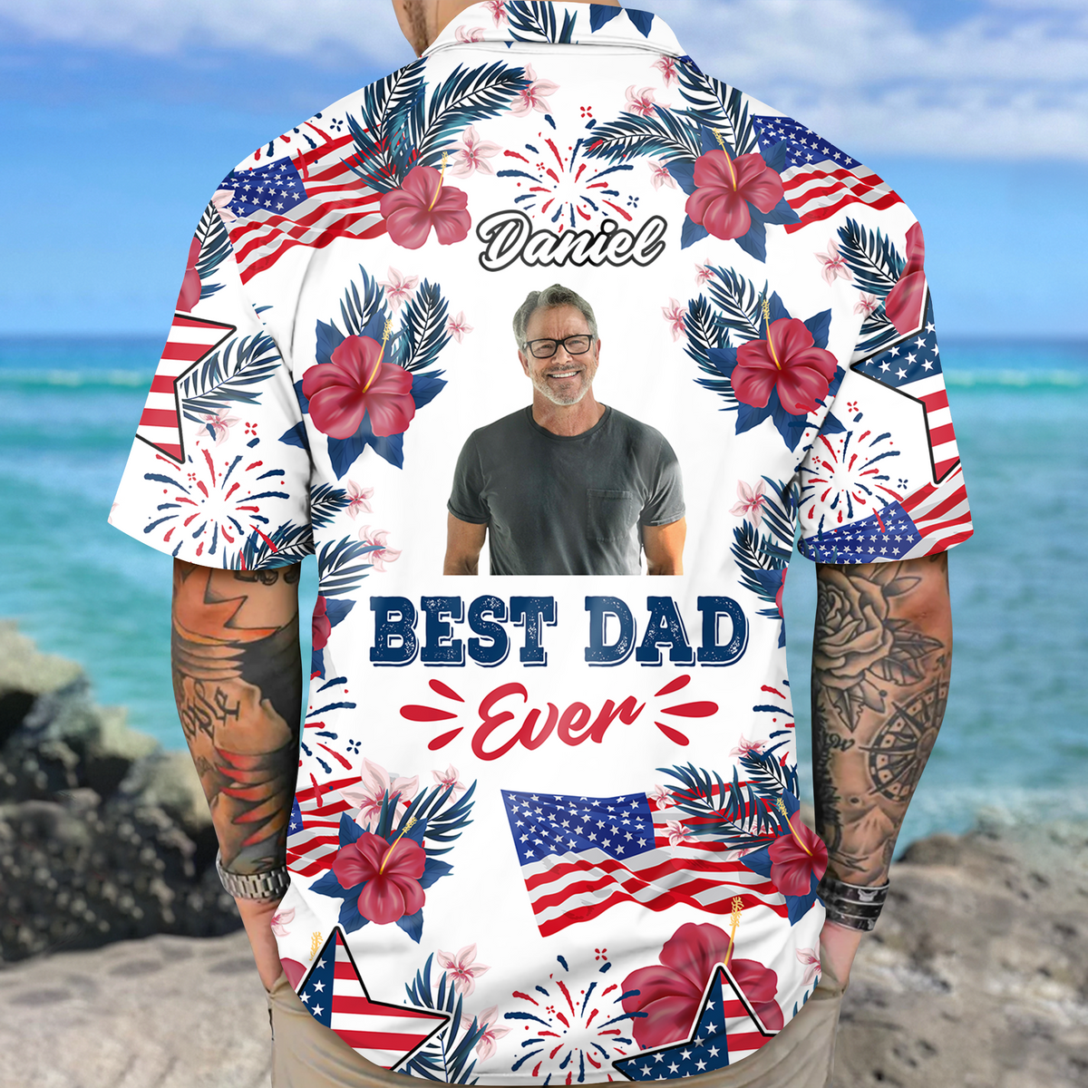 Custom Photo Best Dad Ever Hawaii Shirt Gift For Dad, Father's Day HO82 893788