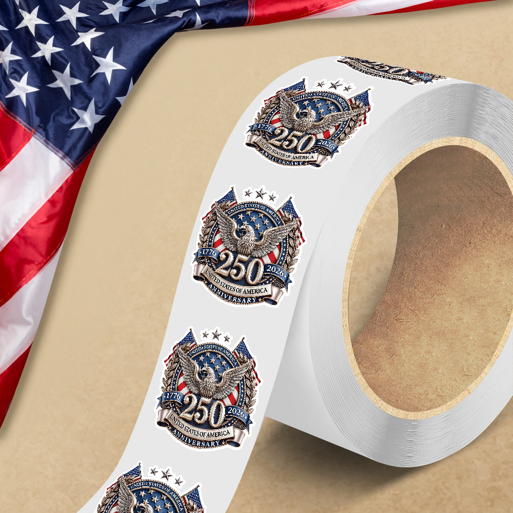 USA 250th Anniversary, 1776-2026 America Emblem Semiquincentennial Roll Sticker HA75 920354