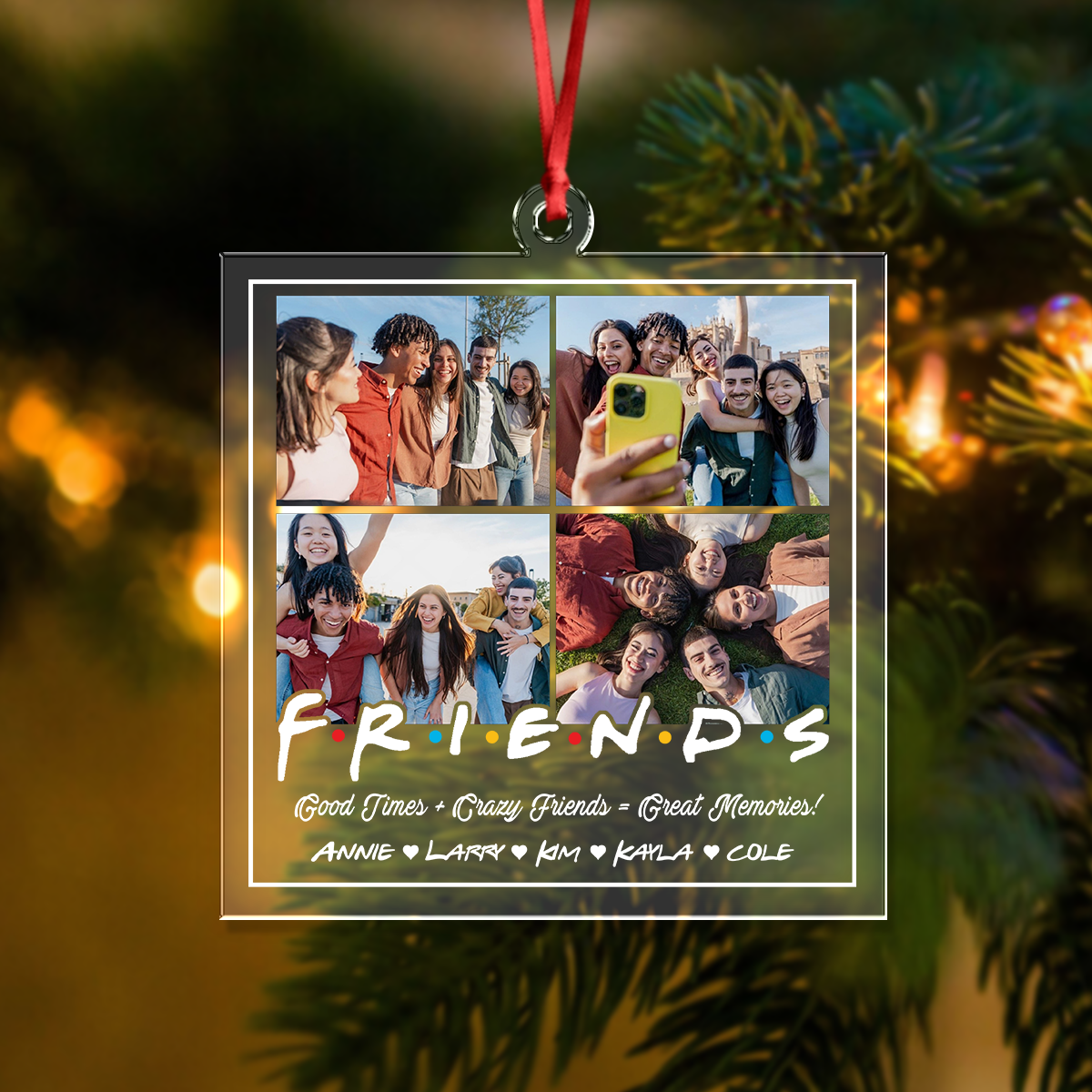 Custom Photo Custom Friend Forever Acrylic Ornament Christmas Gift For Besties, Best Friends HO82 900018