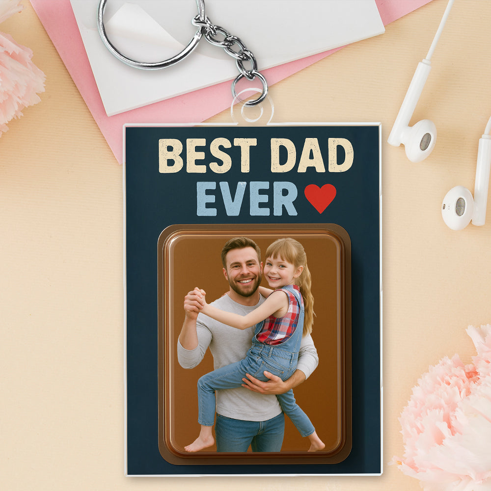 Custom Photo Dad And Kid Action Figure Acrylic Keychain Gift For Father's Day HO82 894002