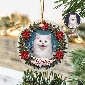 Custom Photo Cat Personalized Ceramic Ornament For Christmas HA75 897068