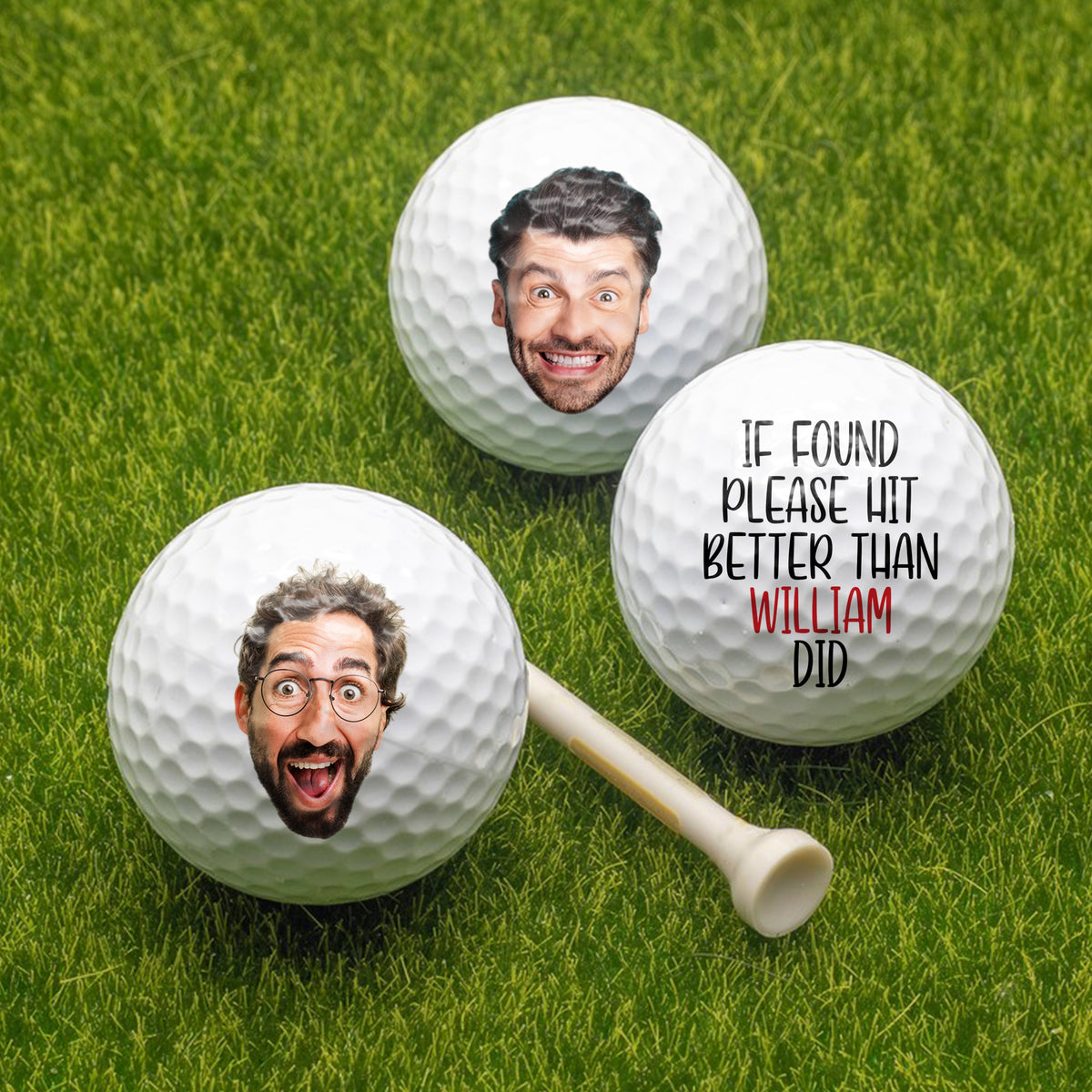 Personalized Funny Face Photo Golf Ball with Custom Text, Golf Training Competition Ball Gift for Golfer Birthday HO82 902622