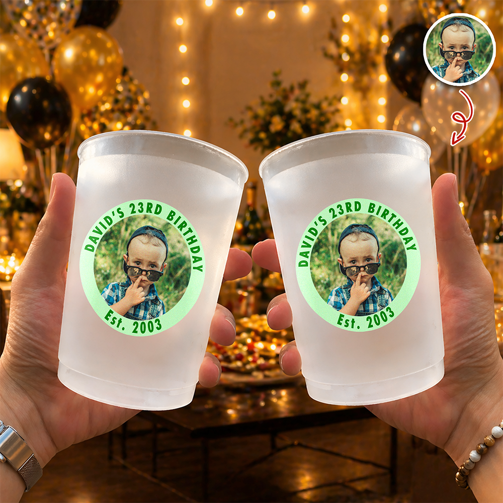 Custom Photo Drink Cups, Unique Party Favor, Birthday Decor HA75 921210