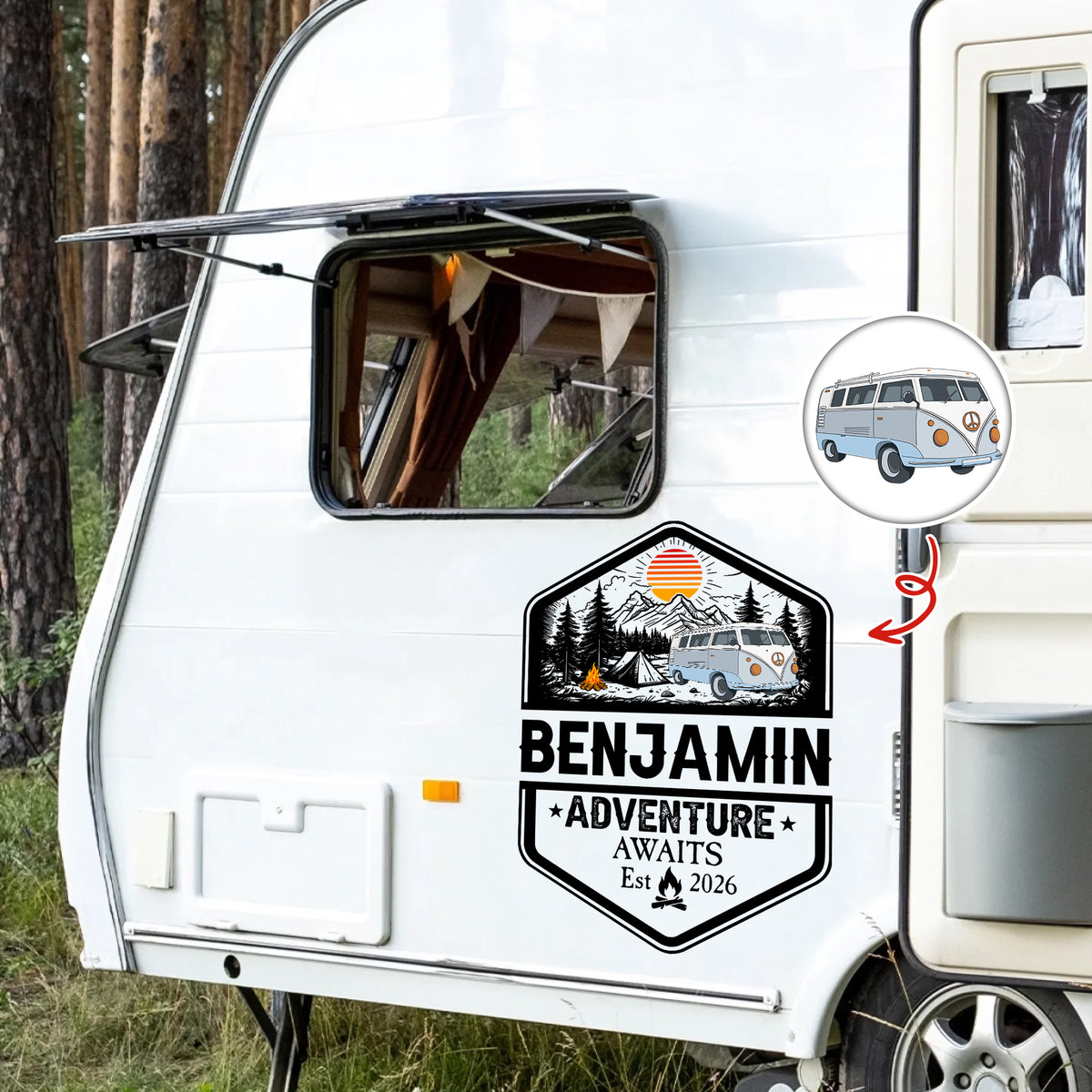 Personalized Family Adventures RV Decal - Gift For Campers HO82 902932