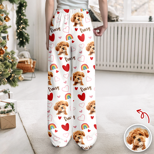 Custom Cute Dog Face Lovely Pattern Christmas Sweatpants For Dog Lovers LM32 895727