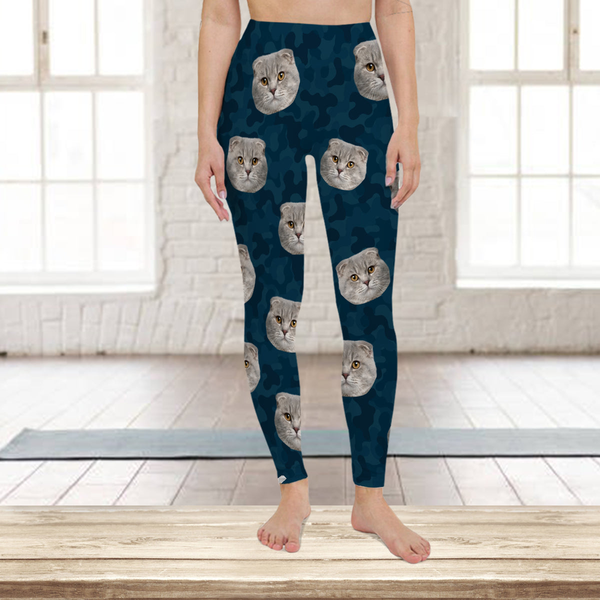 Custom Cat Photo Camo Background Legging HO82 900484