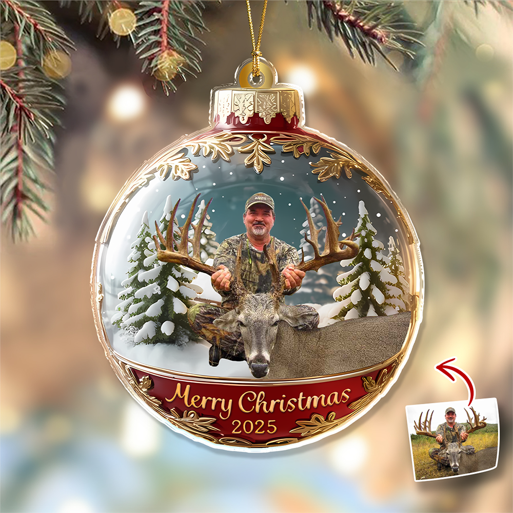 Custom Photo Acrylic Ornament Christmas Gifts For Deer Hunting Lovers HA75 898384