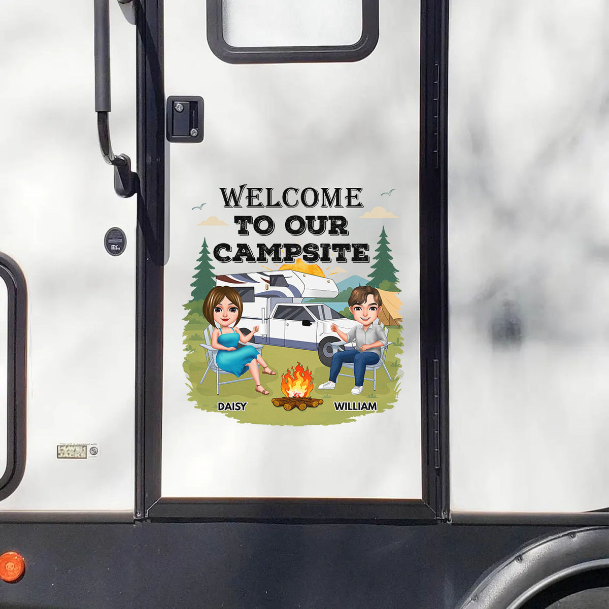 Personalized Welcome To Our Campsite RV Decal Sticker For Camper TH10 170349