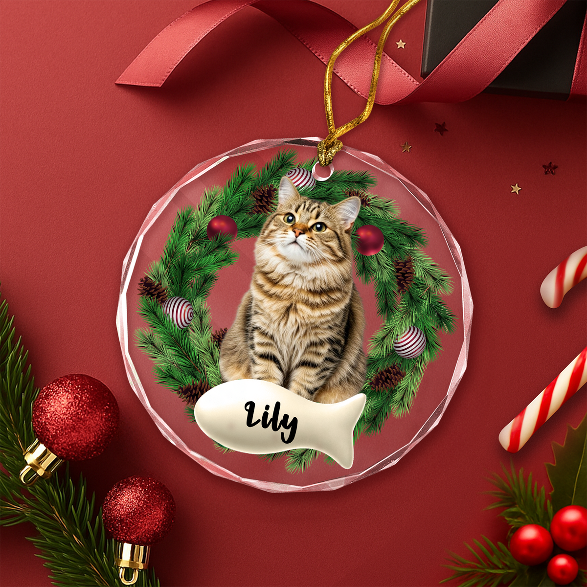 Custom Photo Cat Lovers - Personalized Glass Ornament CH07 899700