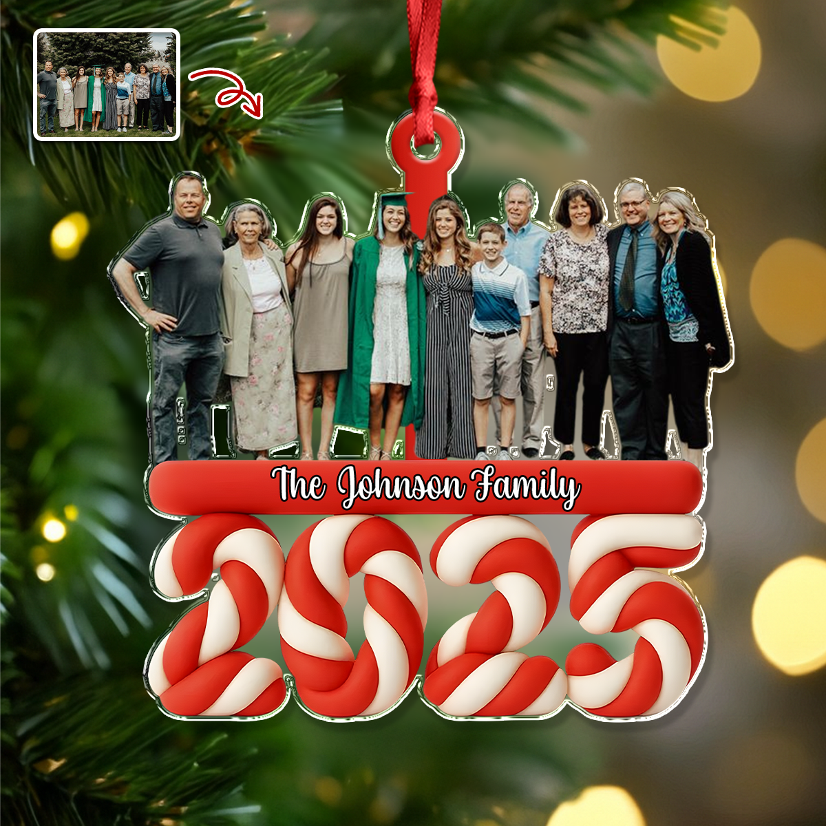 Custom Photo Marshamallow Family Acrylic Ornament Gift For Mom, Dad, Brother, Sister, Kids HO82 900646