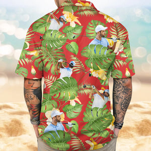 Custom Funny Golfer Face Tropical Hawaiian Shirt - Personalized Gift for Golfer LM32 897489