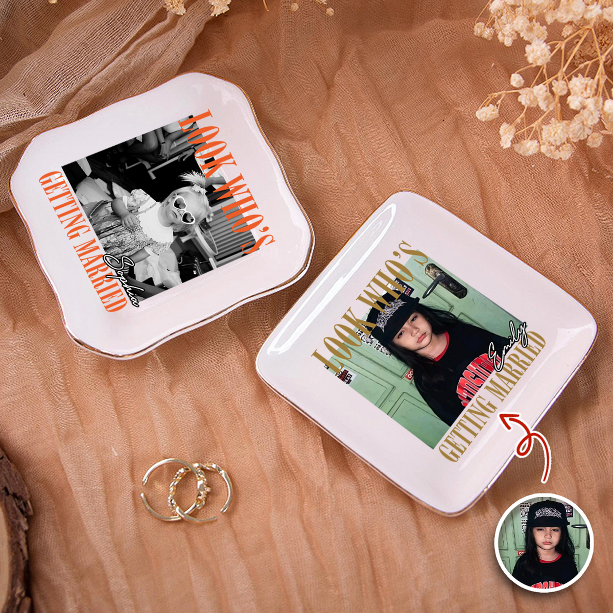 Custom Photo Look Who's Getting Married Jewelry Dish - Personalized Bachelorette Gift TH10 170563