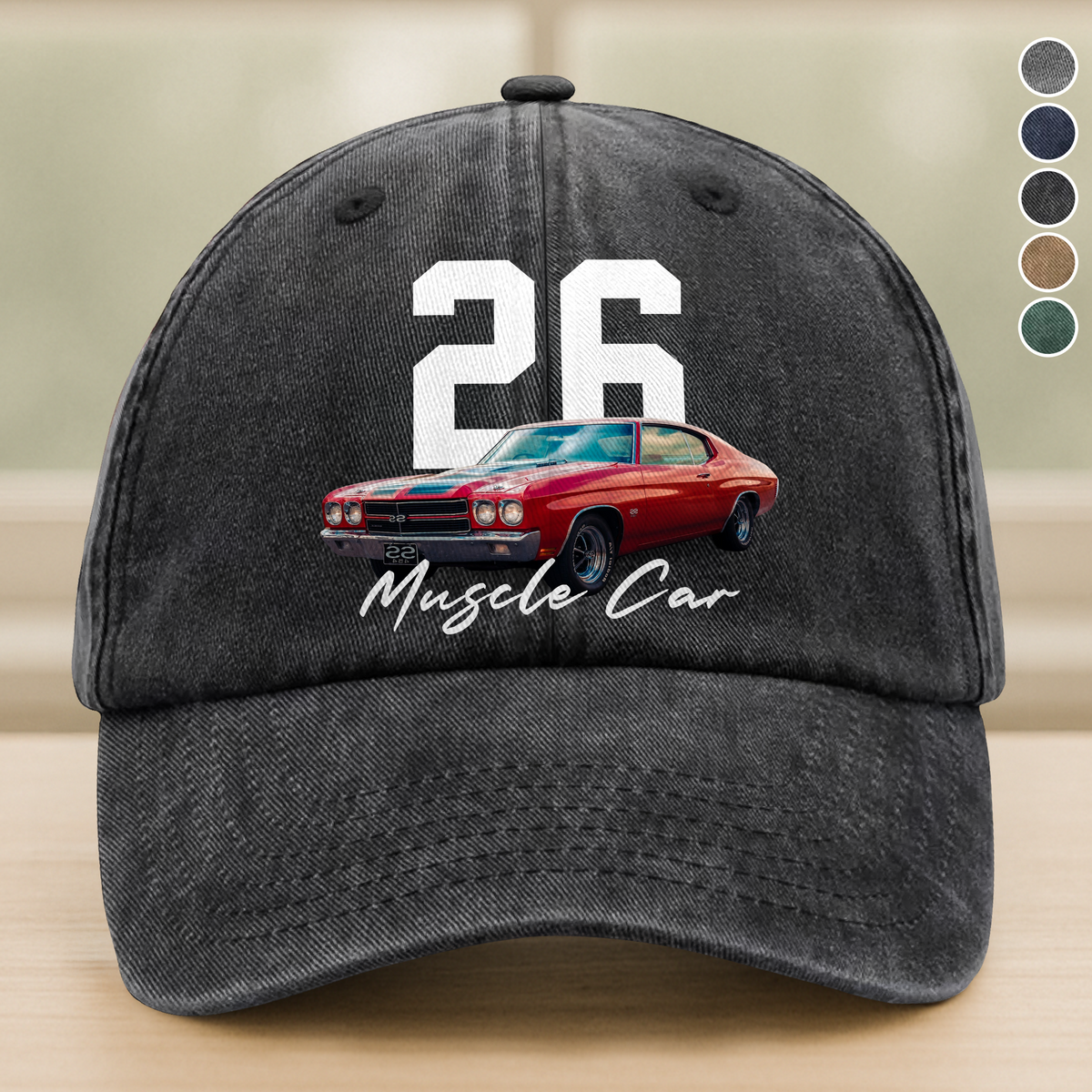 Upload Car Photo And Number Washed Denim Cap TH10 896975