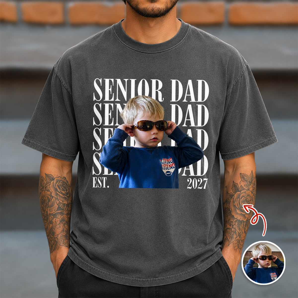 Custom Senior Mom EST.2027 Vintage Photo Comfort Shirt HO82 903248