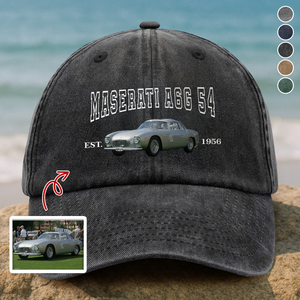Custom Car Photo Personalized Washed Denim Baseball Cap TH10 894413