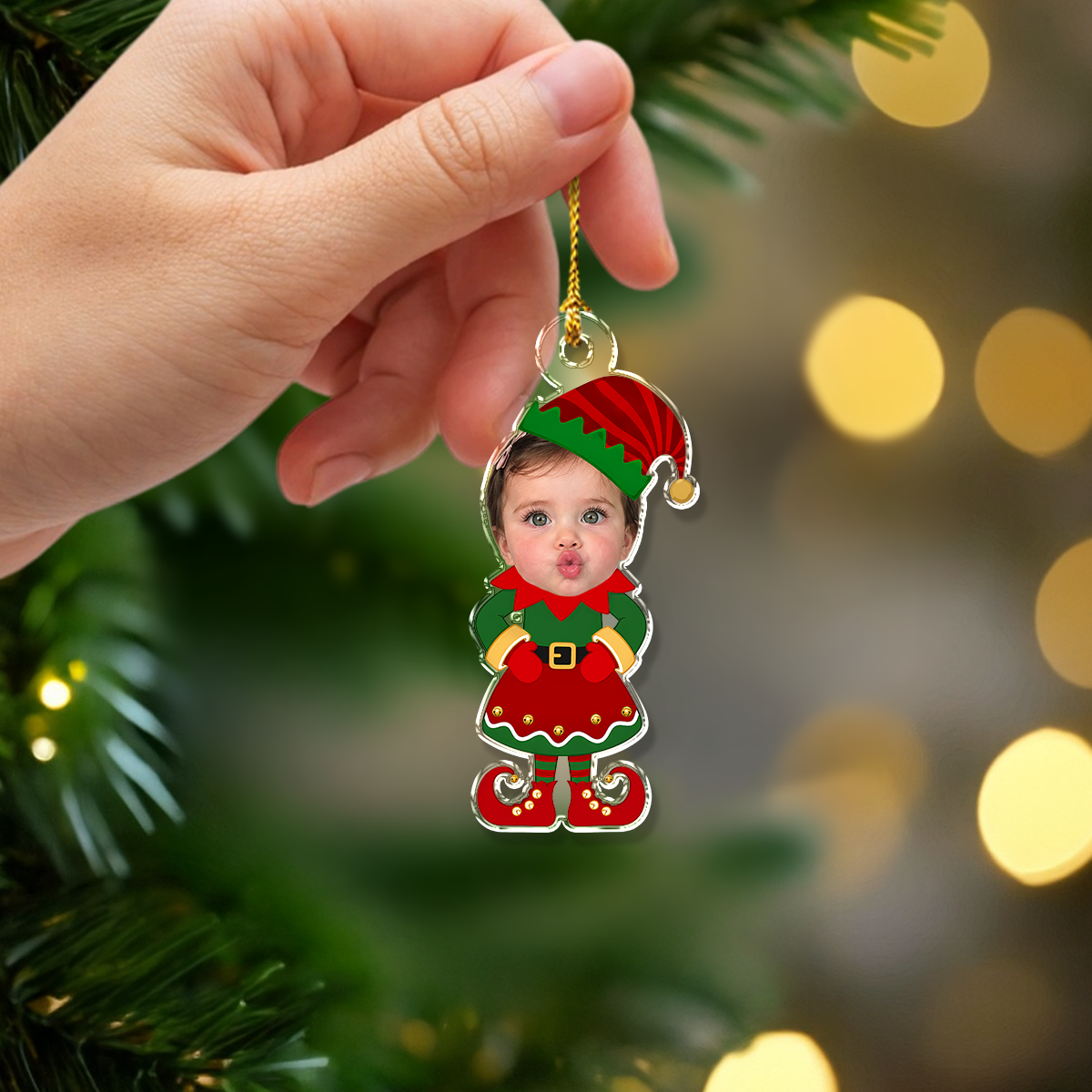 Custom Face Kid Personalized Acrylic Ornament Christmas Decor Gift for Family HA75 919154