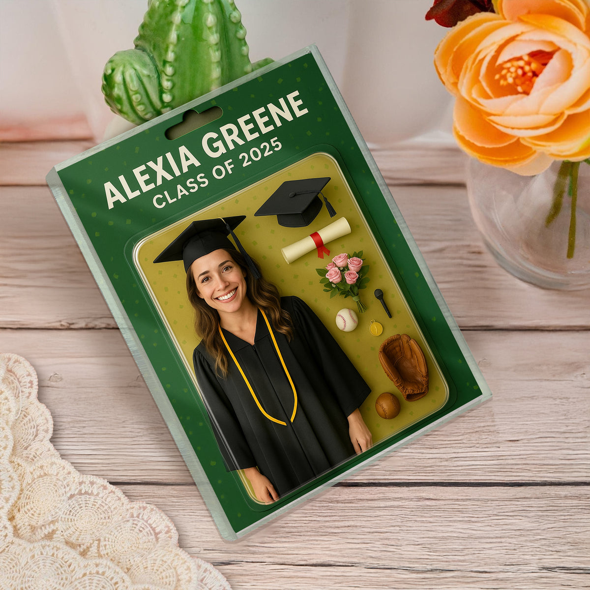 Custom Photo 3D Graduation Action Figure Acrylic Block Plaque, Unique Keepsake, Graduation Gift HO82 893902