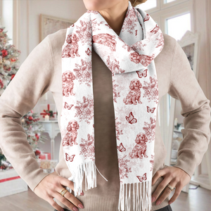 Personalized Dog Chinoiserie Toile De Jouy Style Scarf HO82 900758