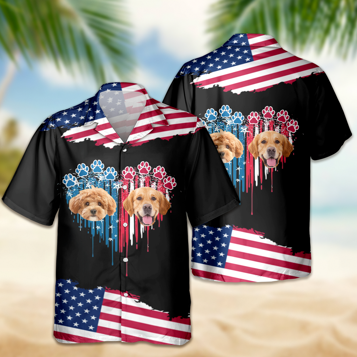 Custom Dog Photo 4th July Hawaii Shirt TH10 892665