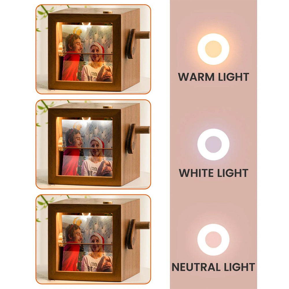 Custom Couple Photo Flipbook Frame Wooden Wedding, Anniversary Gift Couple Gift Unique Home Decor HA75 898428