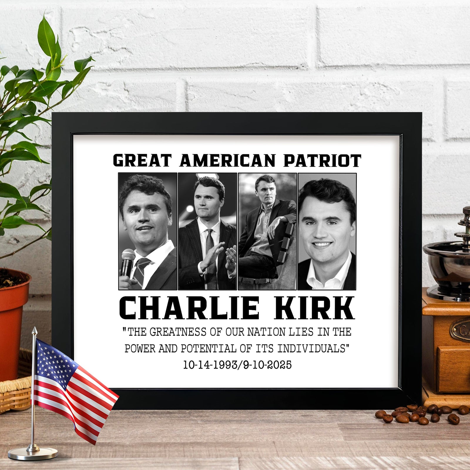 Great America Patriot Prayers Up for Charlie Kirk Memorial Picture Frame HO82 65742