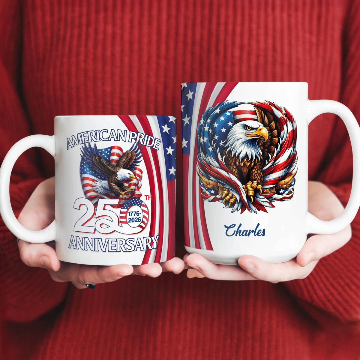 Custom Name American Pride Patriotic 250th Anniversary Eagle Mug HA75 921166