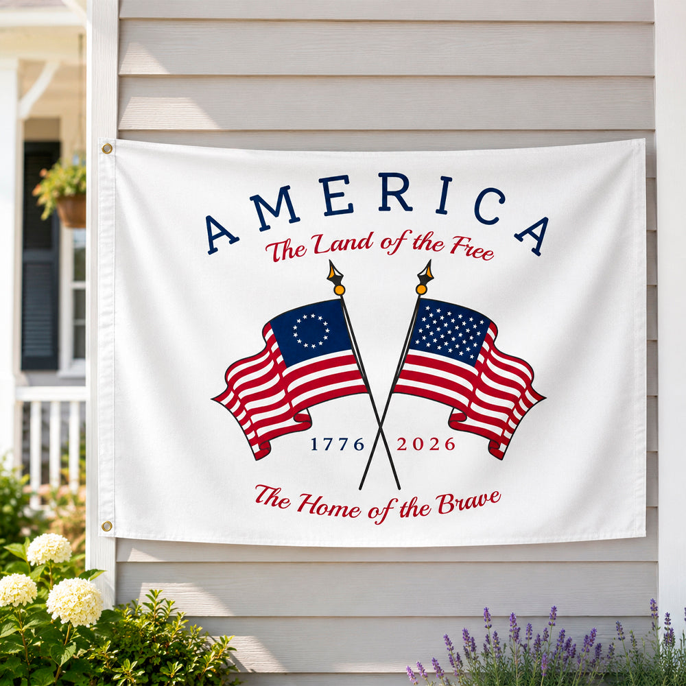 America The Land Of The Free House Flag TH10 170227