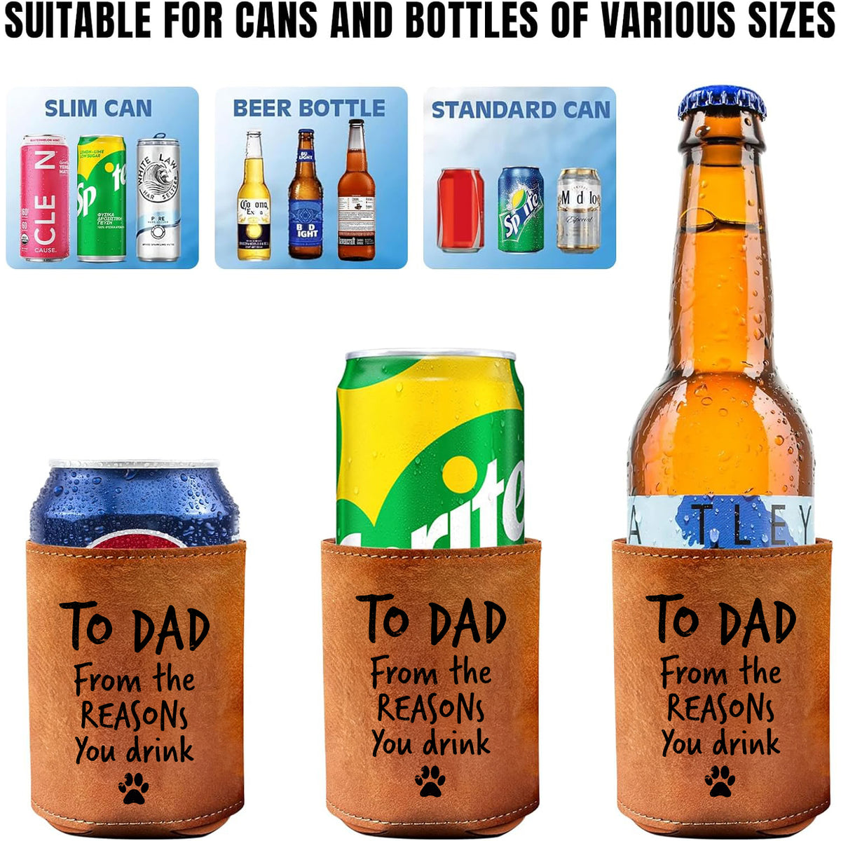 Custom Photo From The Reasons You Drink We Meow You Leather Can Cooler Holder Gift For Cat Lovers HO82 894102