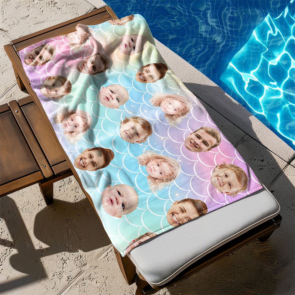 Custom Cute Human Face Tropical Party Summer Beach Towels LM32 893469